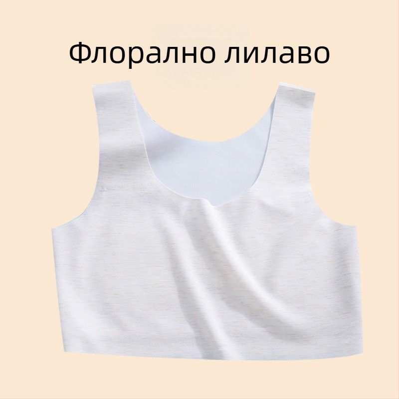 Потник за момичета – нейлонова материя, чашка 1/2, тънка формирана чашка с гъбеста подплата, фиксирани двойни презрамки, подплата от вискоза 90–95%