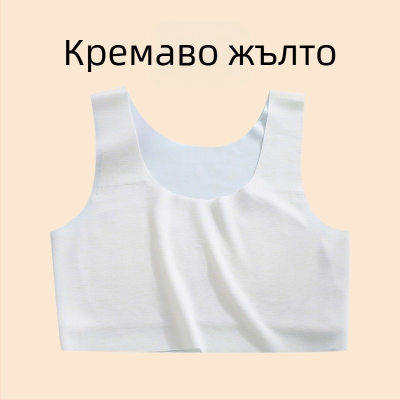 Потник за момичета – нейлонова материя, чашка 1/2, тънка формирана чашка с гъбеста подплата, фиксирани двойни презрамки, подплата от вискоза 90–95%