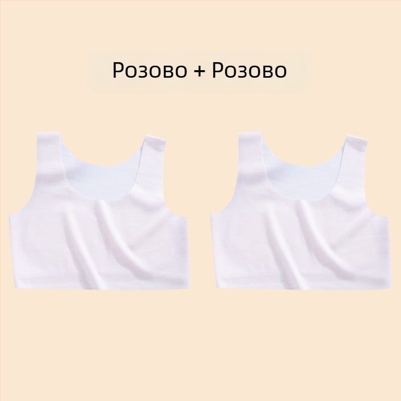 Потник за момичета – нейлонова материя, чашка 1/2, тънка формирана чашка с гъбеста подплата, фиксирани двойни презрамки, подплата от вискоза 90–95%