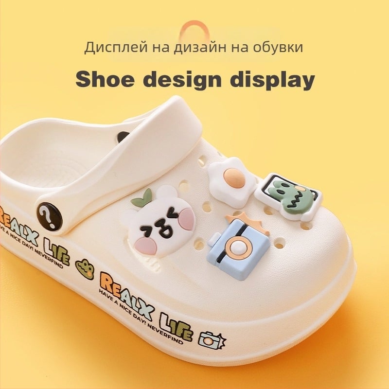 DIY детски чехли с мил зайче дизайн, EVA горна част, унисекс, Baotou стил, за деца 7–12 години, пролет 2023