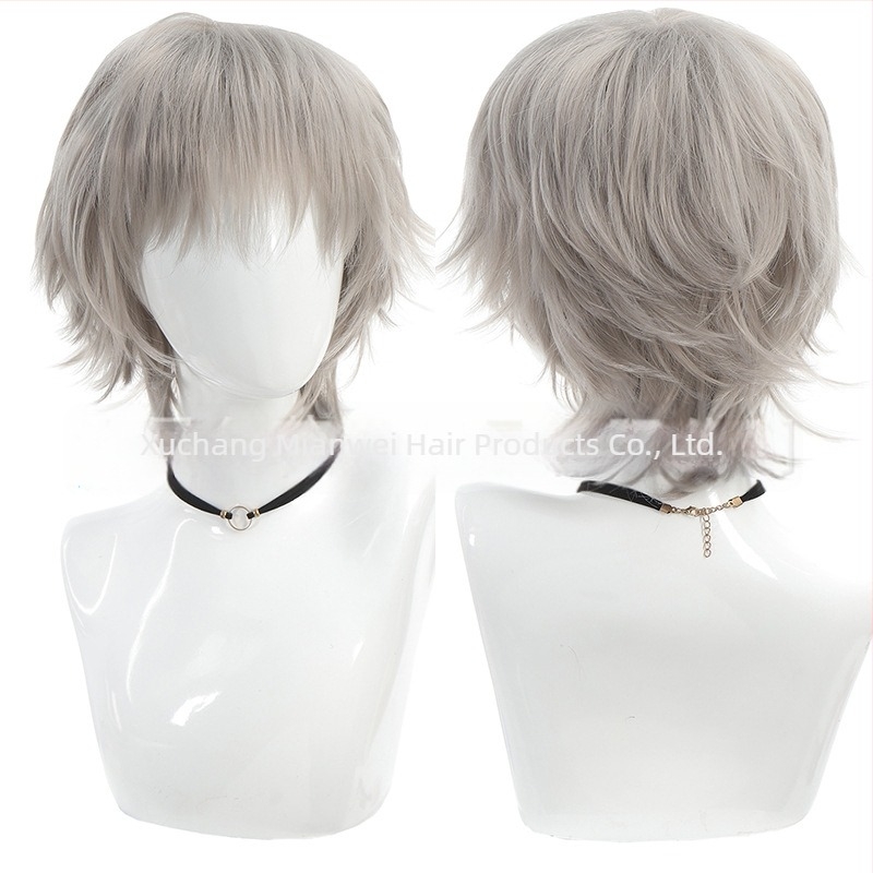 COS перука за ролева игра – къса права с ресни, термоустойчива влакна, стил за ролева игра