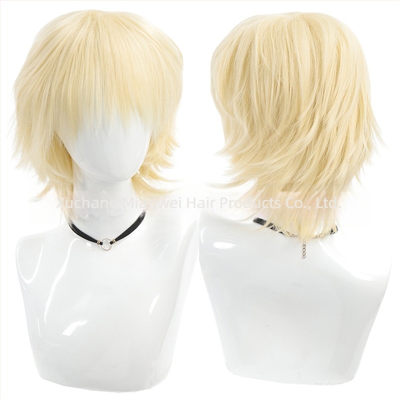 COS перука за ролева игра – къса права с ресни, термоустойчива влакна, стил за ролева игра