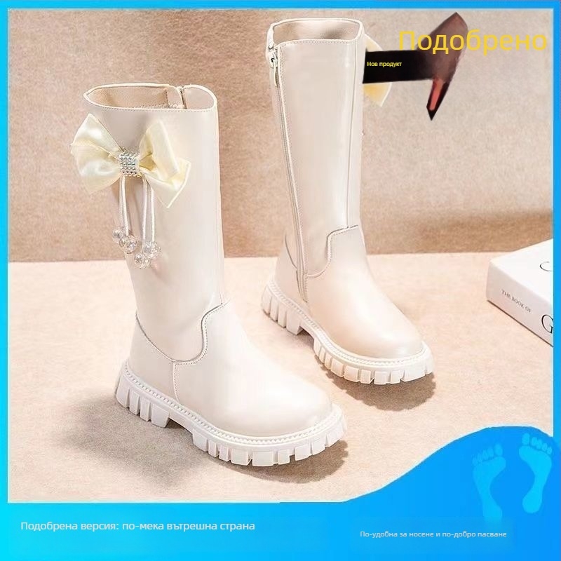 Снежни ботуши за момичета, горна част от изкуствена кожа, подметка от естествен каучук, за момичета на възраст 1–3 години