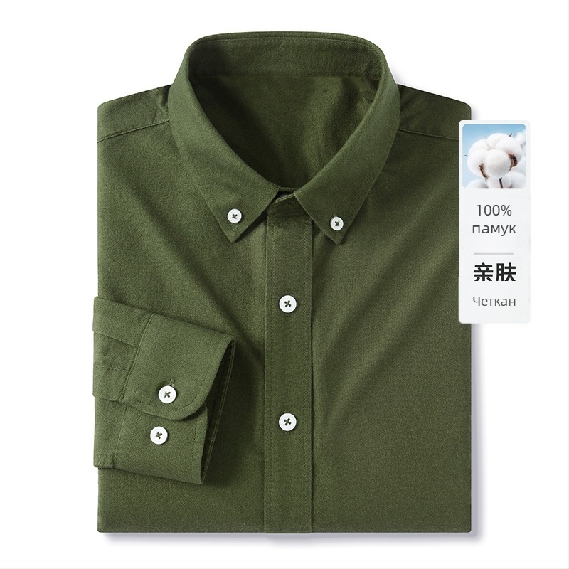 Риза от чист памук с brushed завършек, яка с ла-пел, джоб детайл, едноцветна, дишаща и влагоотвеждаща.