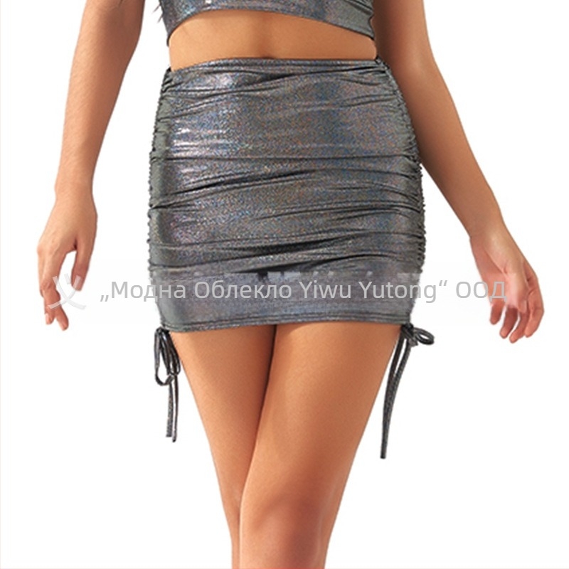 Юбка с точкова шарка, къса, високоеластична полиестерова материя, без нужда от гладене, 80–90% полиестер