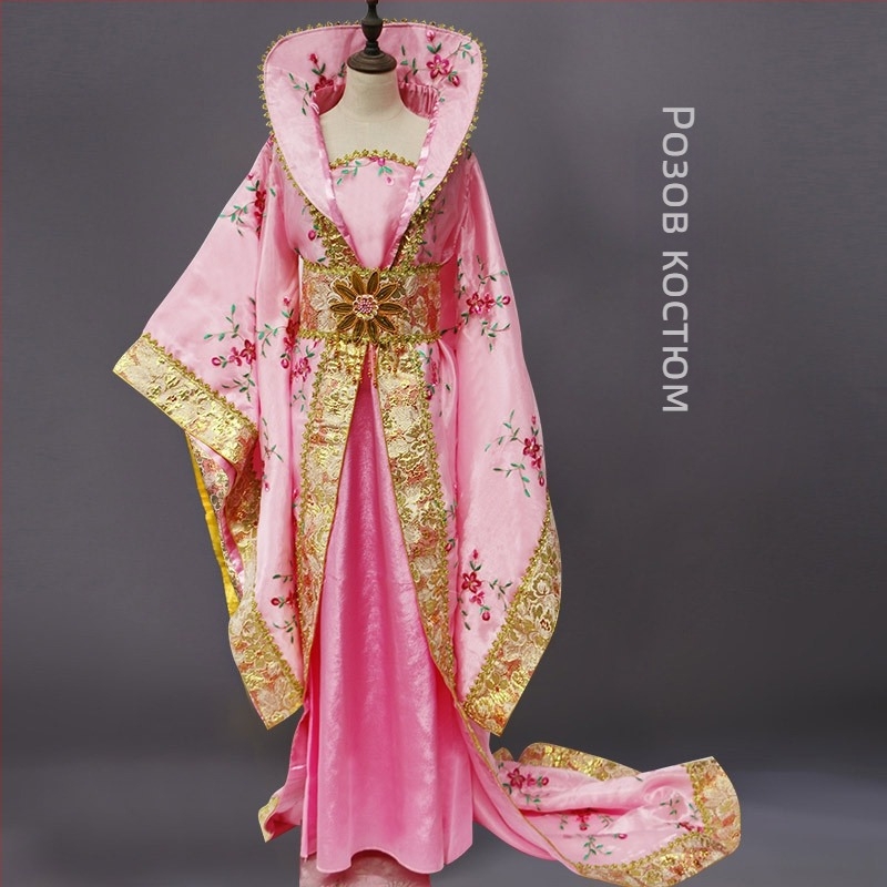 Gusu Love Етно-танцова рокля за жени – рокля принцеса-фея с дълга шлейка, 100% полиестер основен плат, смес от химически влакна, лято 2022