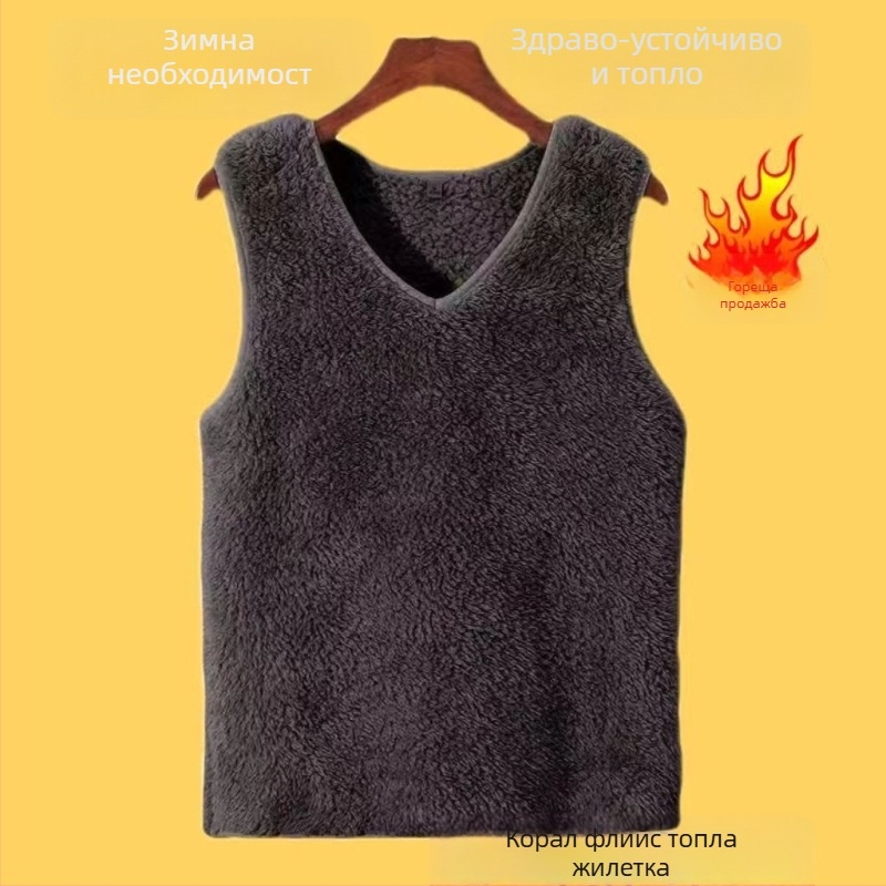 Безръкавна термо жилетка за възрастни жени, Chenille плат, поло яка, регулярен силует, 90–95% спандекс (Пролет 2025)