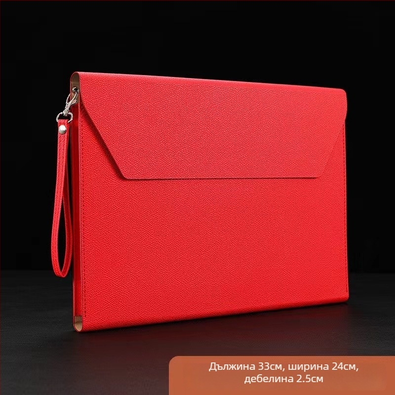 A4 документна чанта за офис, PU материал, стил вакуумна катарама, триизмерна форма (Материал: PU; Стил: вакуумна катарама; Форма: триизмерна)