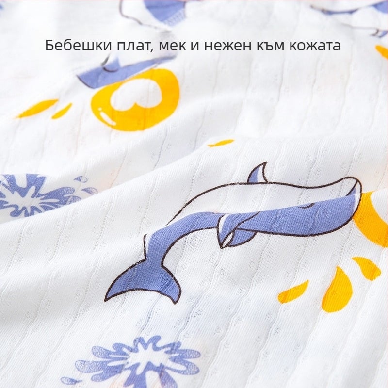 Pidole 100% памук бебешки унисекс гащеризон, тънък плат, влагоотвеждащ, карикатурен принт, летно облекло