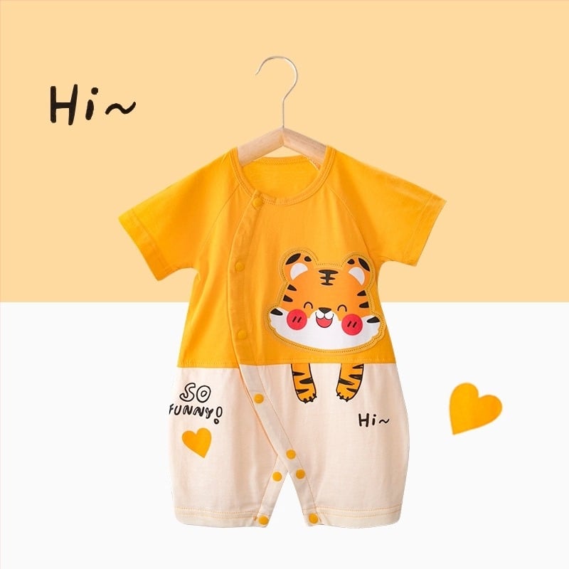 Pidole 100% памук бебешки унисекс гащеризон, тънък плат, влагоотвеждащ, карикатурен принт, летно облекло