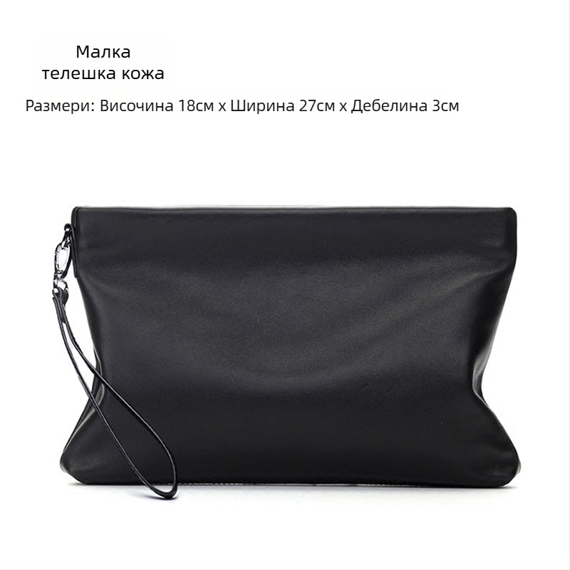 Мъжки кожен ръчен клъч (Стил: Европейско-Американски стил; Материал: естествена кожа; Кожни характеристики: овча кожа; Функция: антибактериална)