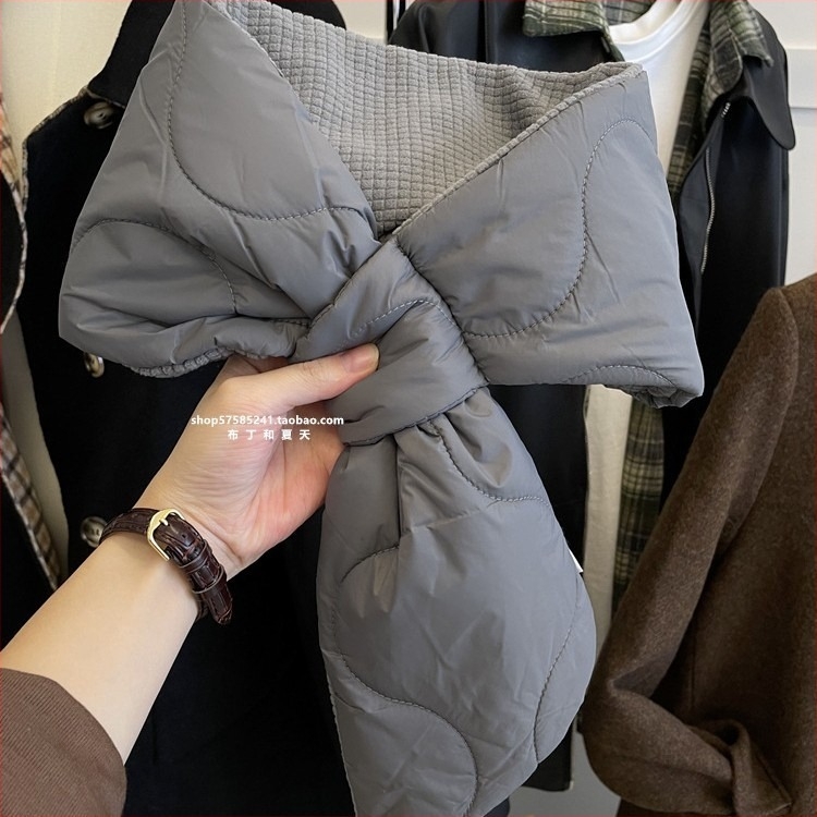 Дамски шал от warp-knit полиестер с имитационна яка за зимата, 2023 г.