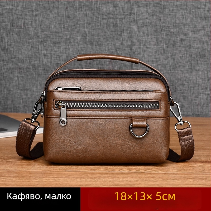 Мъжка чанта през рамо със съвременен урбан стил, PU материал, подплата полиестер, геометричен принт, марка Kati kangaroo