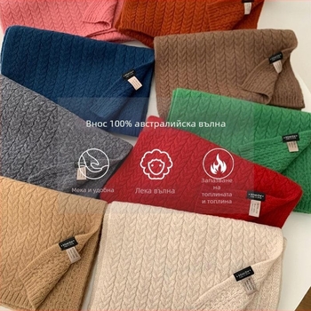 Вълнен шал с твил тъкане, запазва топлината през зимата, съдържание на вълна 61-70%