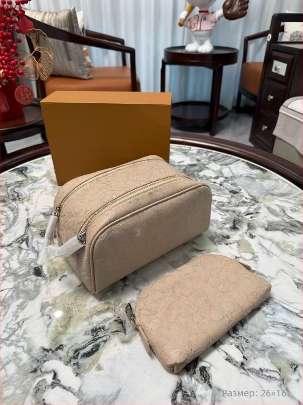 Козметична чанта за пътуване, ръчно носене, лека PU материя, стил градска простота, подплата полиестер