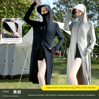 Дамска дълга риза UV защита за лято, полиестер, съдържание 81–95%, стил: дълъг силует, прост дизайн, сезон: лято 2025