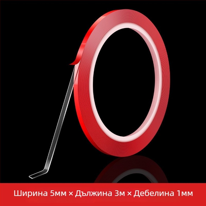 LED лента — двустранно акрилно лепило за фиксиране на канали, без следи, висока прозрачност, без остатък