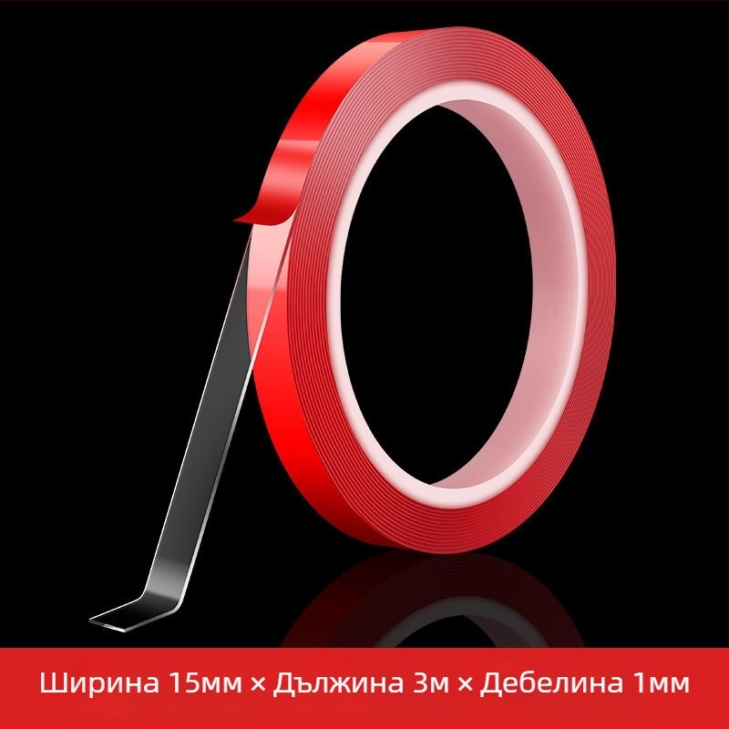 LED лента — двустранно акрилно лепило за фиксиране на канали, без следи, висока прозрачност, без остатък