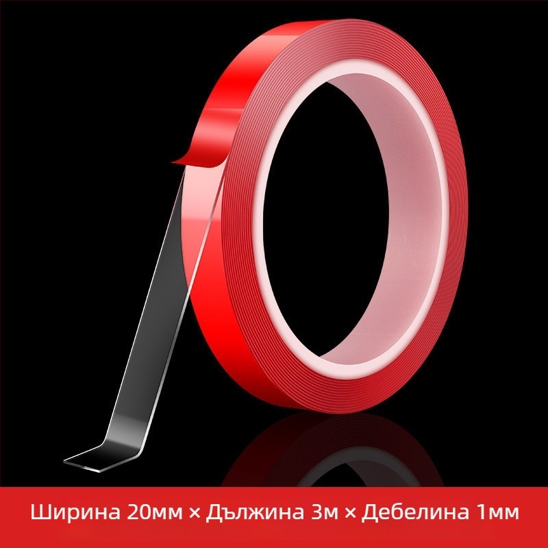 LED лента — двустранно акрилно лепило за фиксиране на канали, без следи, висока прозрачност, без остатък
