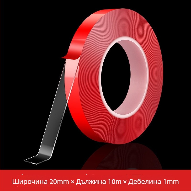 LED лента — двустранно акрилно лепило за фиксиране на канали, без следи, висока прозрачност, без остатък