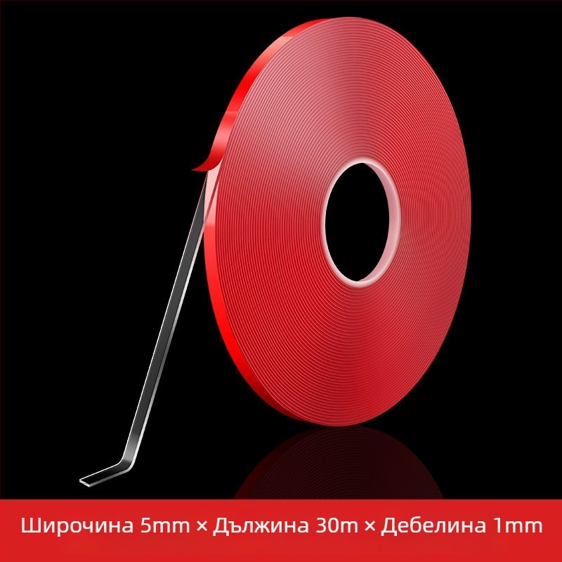 LED лента — двустранно акрилно лепило за фиксиране на канали, без следи, висока прозрачност, без остатък