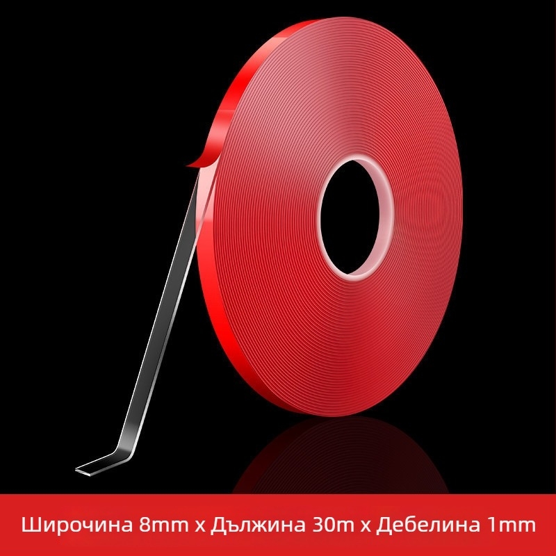 LED лента — двустранно акрилно лепило за фиксиране на канали, без следи, висока прозрачност, без остатък