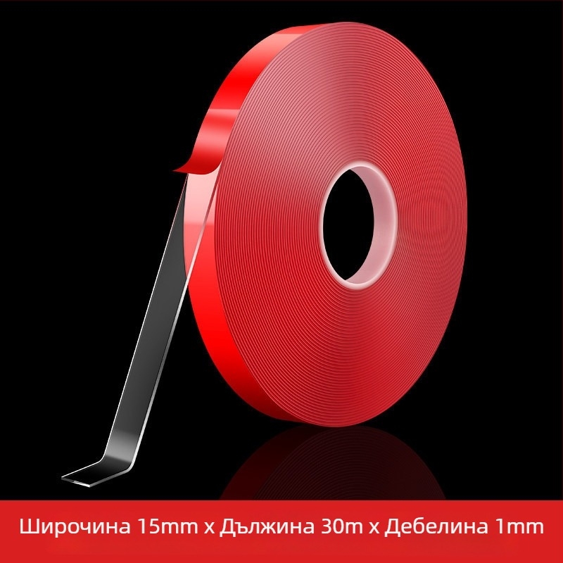LED лента — двустранно акрилно лепило за фиксиране на канали, без следи, висока прозрачност, без остатък