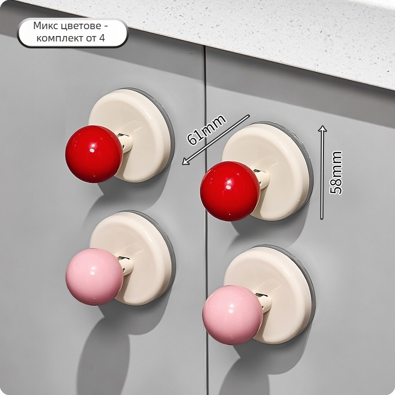 Дръжка за стъклени плъзгащи врати с вакуумна чашка — без пробиване, пластмасова, модел Ajd2025234