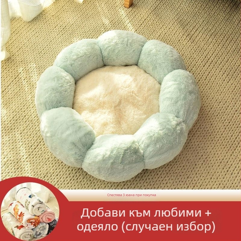 Гнездо за котки от плат – четири сезона топло и дебело, карикатурен дизайн. Материал: плат; За котки; Категория: гнездо за домашни любимци