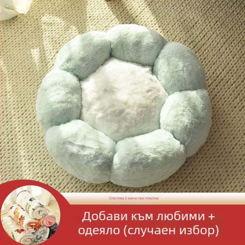 Гнездо за котки от плат – четири сезона топло и дебело, карикатурен дизайн. Материал: плат; За котки; Категория: гнездо за домашни любимци