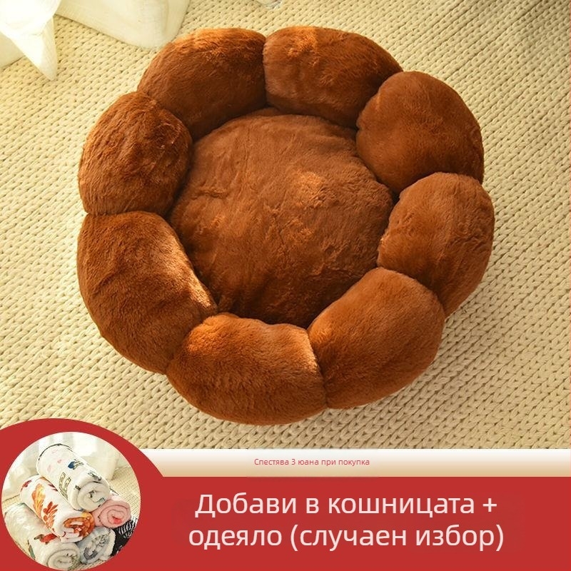 Гнездо за котки от плат – четири сезона топло и дебело, карикатурен дизайн. Материал: плат; За котки; Категория: гнездо за домашни любимци