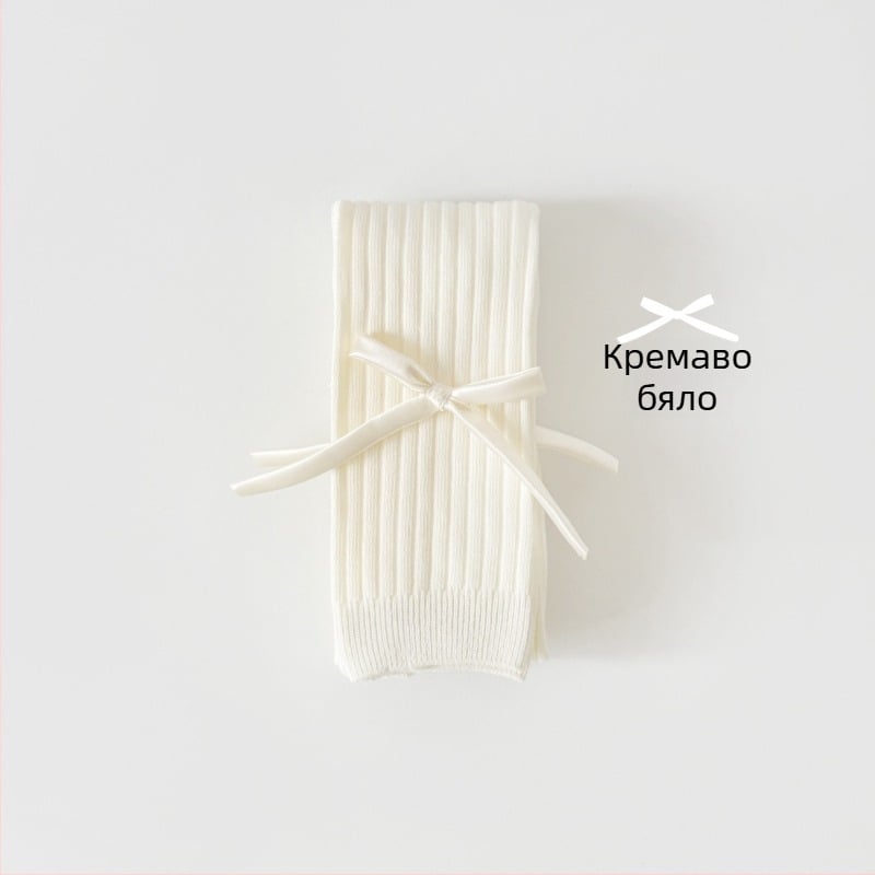 Детски клинове за момичета – висока талия, дължина 9/10, чесан памук 77%, за деца на 1–3 години, пролет и есен