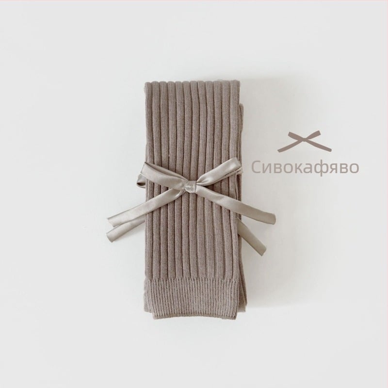 Детски клинове за момичета – висока талия, дължина 9/10, чесан памук 77%, за деца на 1–3 години, пролет и есен