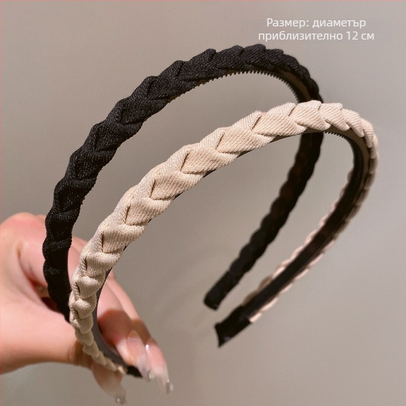 Лента за глава от плат за измиване на лице, ръчна изработка, антиплъзгаща се с зъбци, за жени
