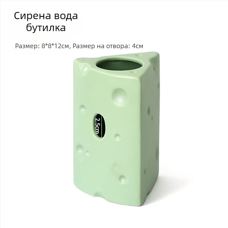 Керамично хамстерско гнездо в форма на сирене бургер за лятно охлаждане (Материал: керамика; Форма: сирене бургер; Сезон: лято; Стил: карикатурен; Употреба: вътрешна)