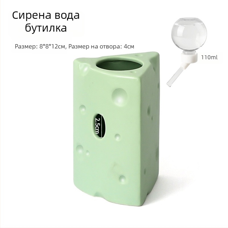 Керамично хамстерско гнездо в форма на сирене бургер за лятно охлаждане (Материал: керамика; Форма: сирене бургер; Сезон: лято; Стил: карикатурен; Употреба: вътрешна)