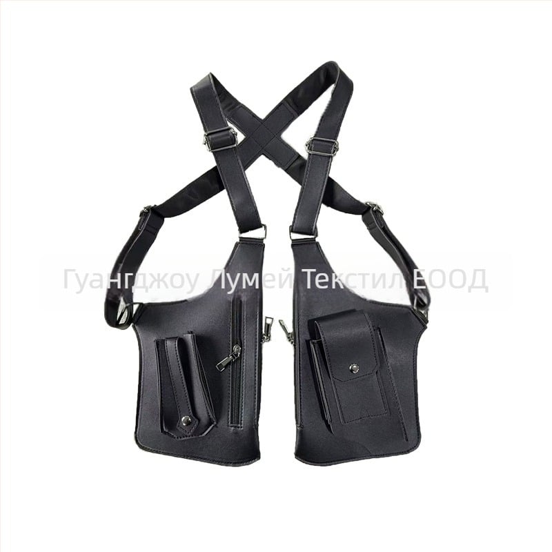 Мъжка чанта за гърдите в градски стил, PVC материал, ултра лека, подплата полиестер