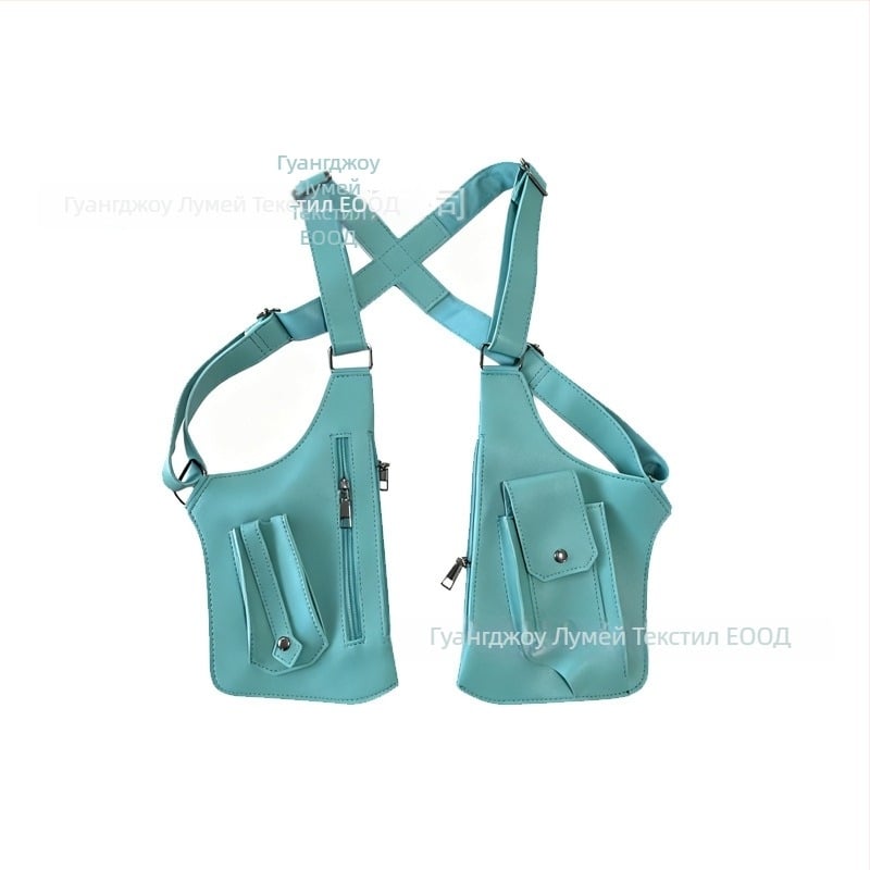 Мъжка чанта за гърдите в градски стил, PVC материал, ултра лека, подплата полиестер