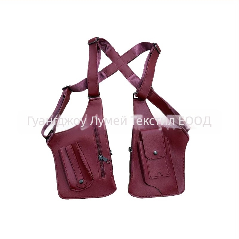 Мъжка чанта за гърдите в градски стил, PVC материал, ултра лека, подплата полиестер