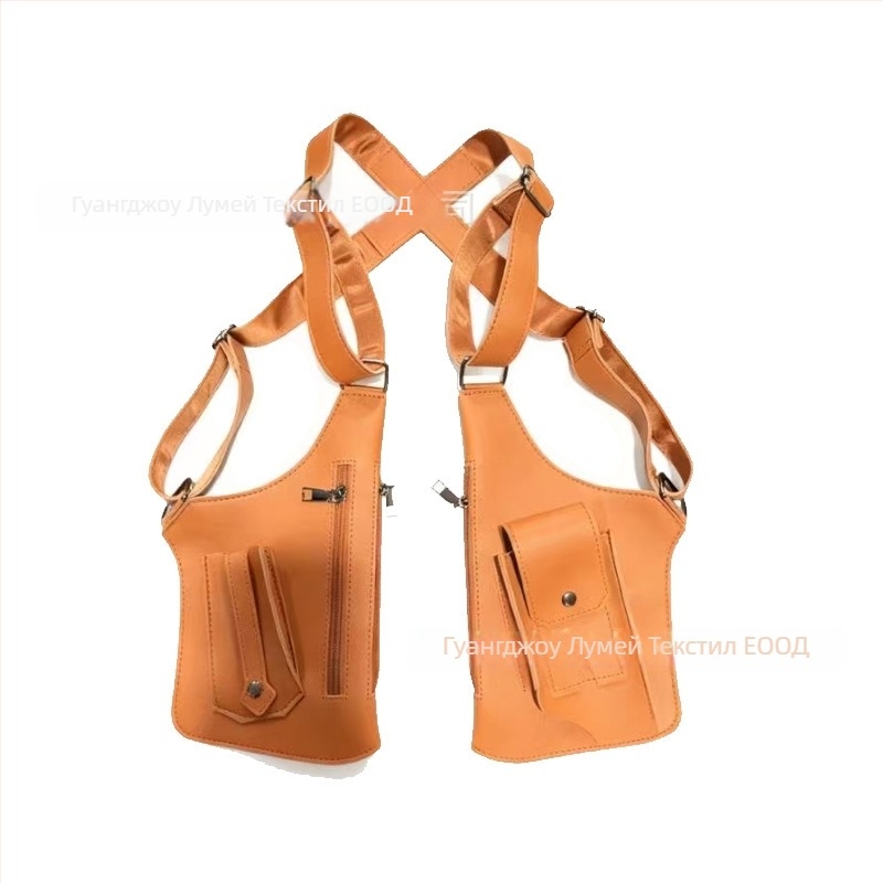 Мъжка чанта за гърдите в градски стил, PVC материал, ултра лека, подплата полиестер