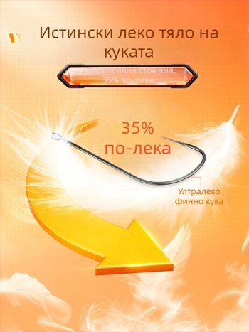 Little Fengxian Двойна кука с под-линия за риболов в река, бодлива, 20 двойки в кутия