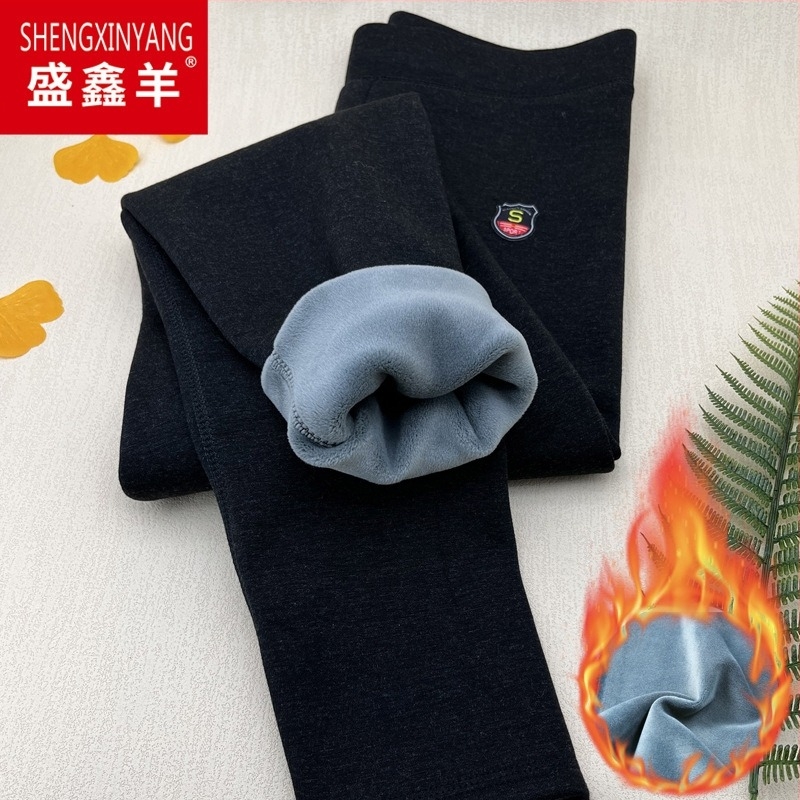 Мъжки термо панталони с флийс подплата, висок талия, двойно слоени, полиестер материя