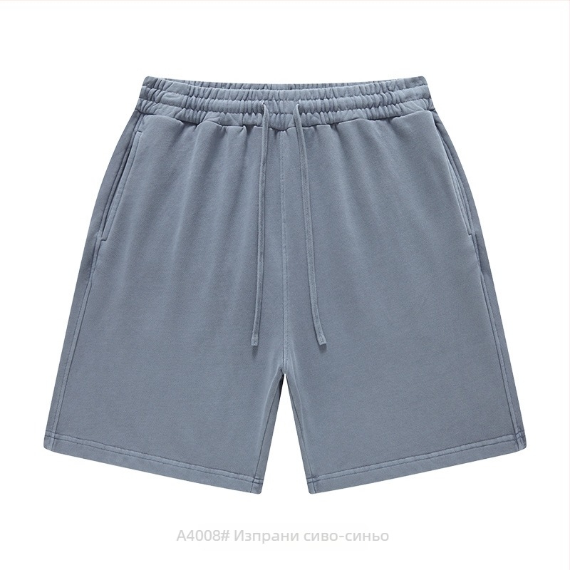 Къси спортни панталони за мъже и жени, памук 100%, свободен силует, връзка за пристягане, микроеластичност, ежедневна употреба