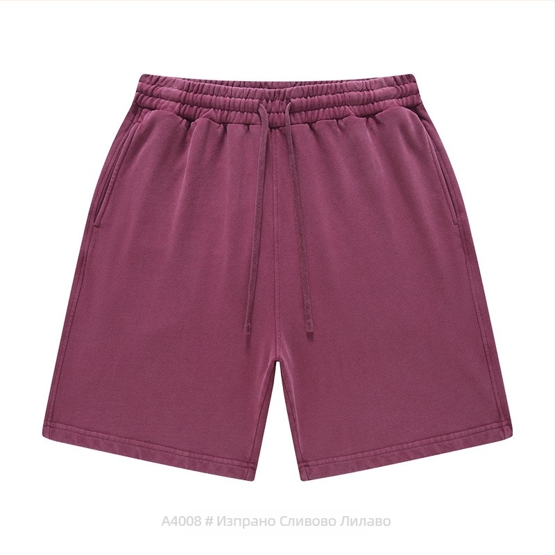 Къси спортни панталони за мъже и жени, памук 100%, свободен силует, връзка за пристягане, микроеластичност, ежедневна употреба