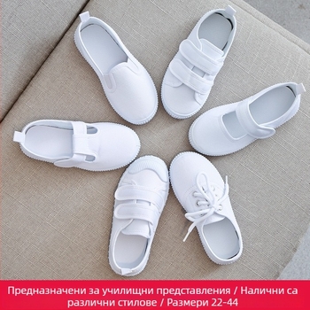Детски платнени обувки с велкро закопчаване, платнена горна част, пластмасова подметка, антиплъзгане и поглъщане на удари