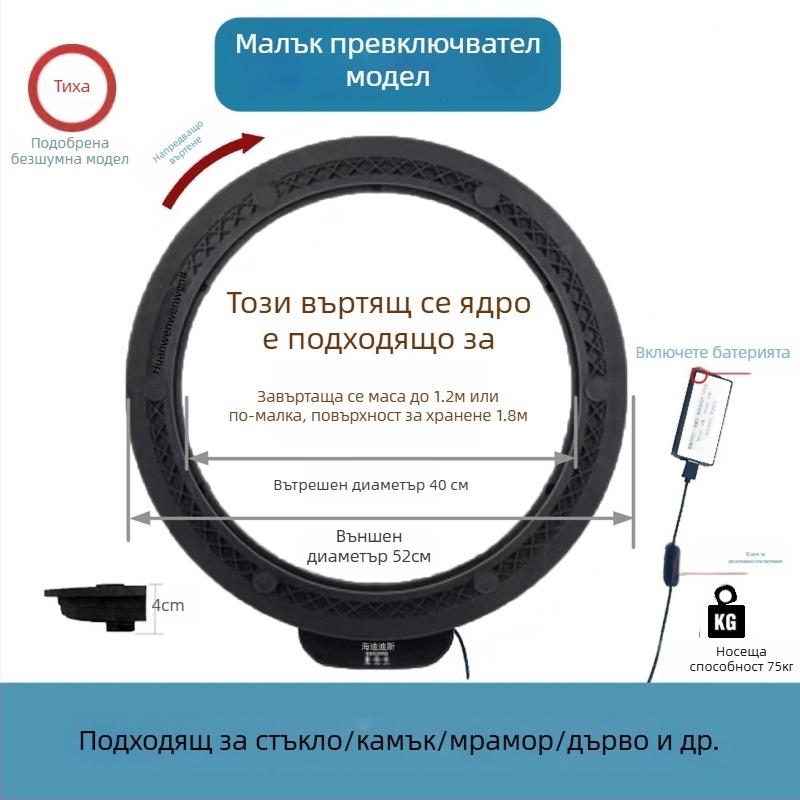 Електрическа въртяща се платформа за маса — пластмаса; марка Jinpaili hardware; стил италиански минимализъм; универсална употреба