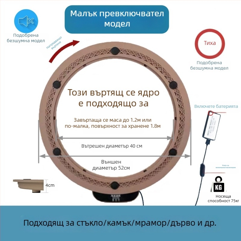 Електрическа въртяща се платформа за маса — пластмаса; марка Jinpaili hardware; стил италиански минимализъм; универсална употреба