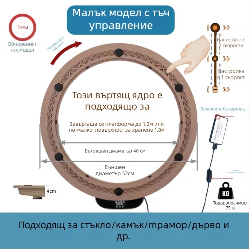 Електрическа въртяща се платформа за маса — пластмаса; марка Jinpaili hardware; стил италиански минимализъм; универсална употреба