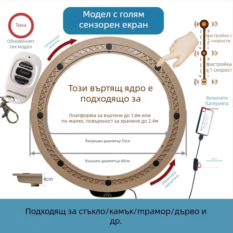 Електрическа въртяща се платформа за маса — пластмаса; марка Jinpaili hardware; стил италиански минимализъм; универсална употреба