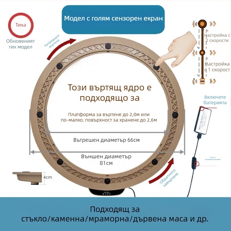 Електрическа въртяща се платформа за маса — пластмаса; марка Jinpaili hardware; стил италиански минимализъм; универсална употреба